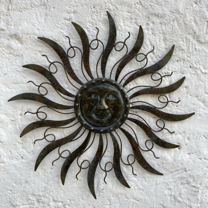 Nástěnná dekorace SLUNCE / TMAVÁ patina 95cm