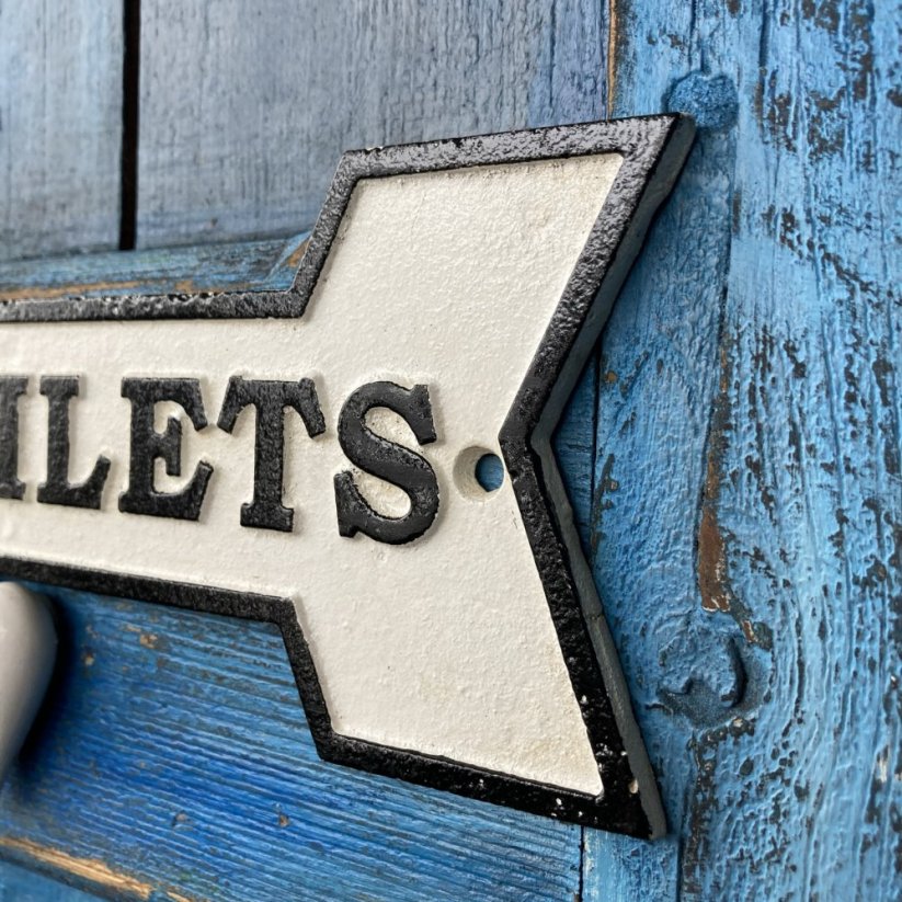 Litinová cedulka TOILETS 9x24cm