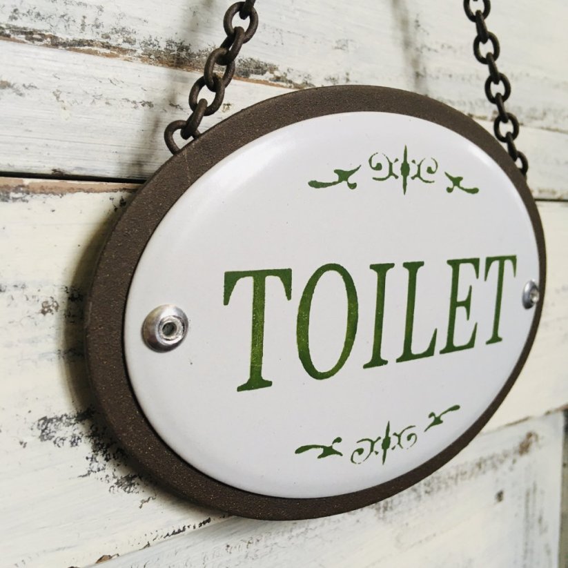 Kovová cedulka TOILET 8x11,5cm