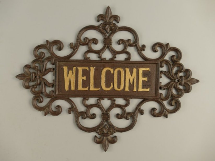 Litinová cedule WELCOME