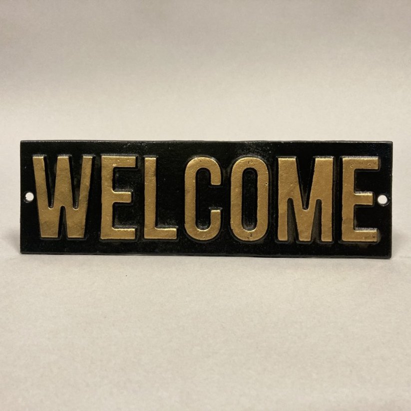 Litinová cedulka WELCOME 7,5x14,5cm