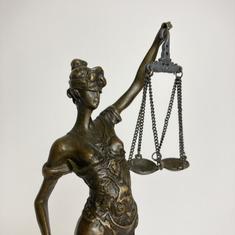 Bronzová socha SPRAVEDLNOST - JUSTICE 33,5cm