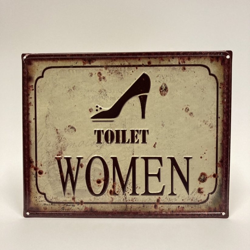 Plechová cedule TOILET WOMEN 20x25cm