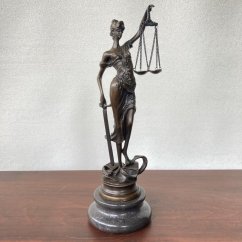 Bronzová socha SPRAVEDLNOST - JUSTICE 23cm