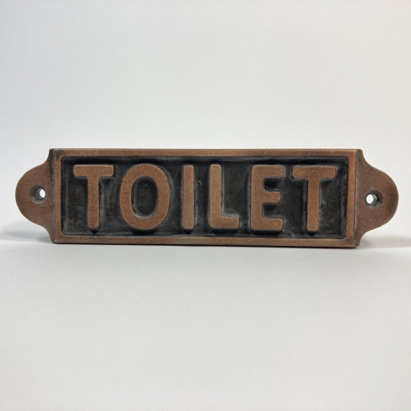 Litinová cedule TOILET 5x18cm