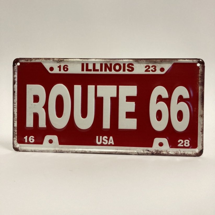 Plechová cedule ROUTE 66 15x30cm