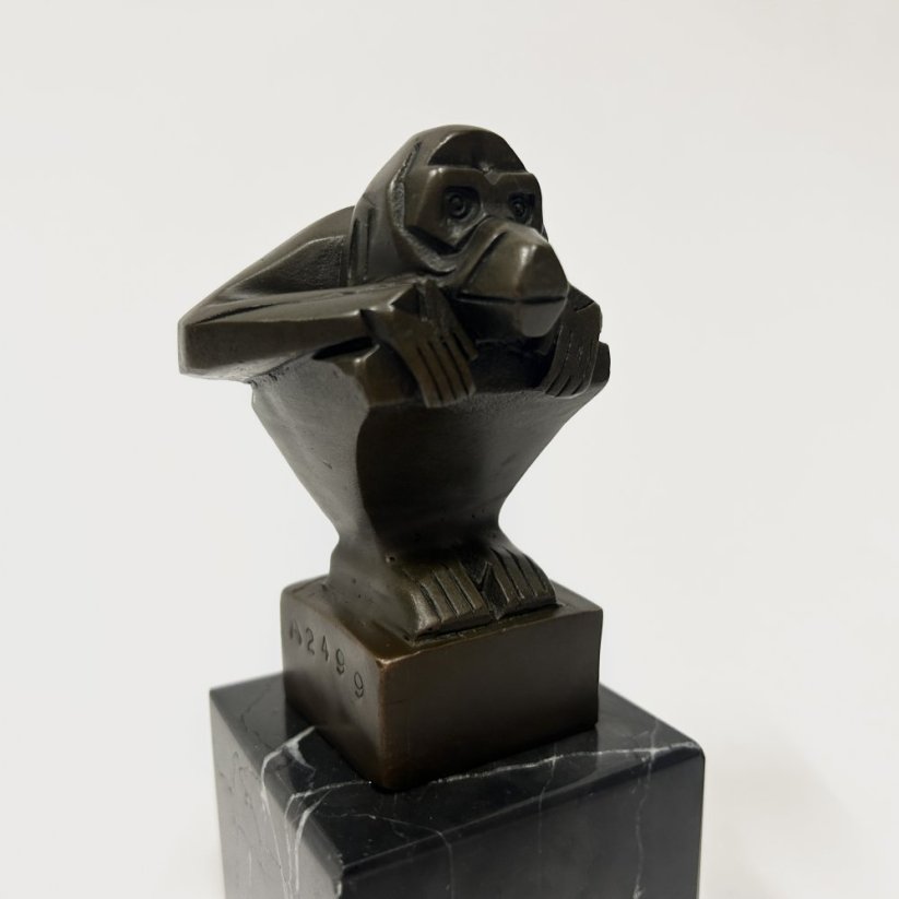 Bronzová socha OPICE - ART DECO