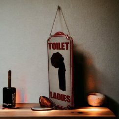 Plechová cedule TOILET - LADIES 35,5x12,5cm