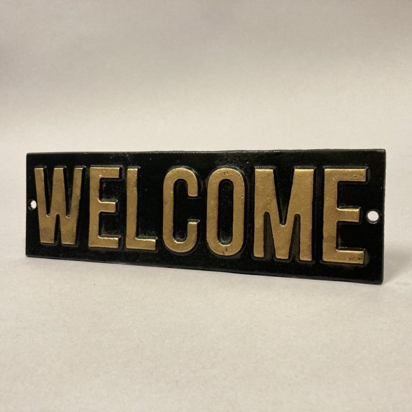 Litinová cedulka WELCOME 7,5x14,5cm