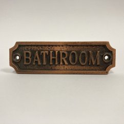 Litinová cedulka BATHROOM 3,5x11,5cm