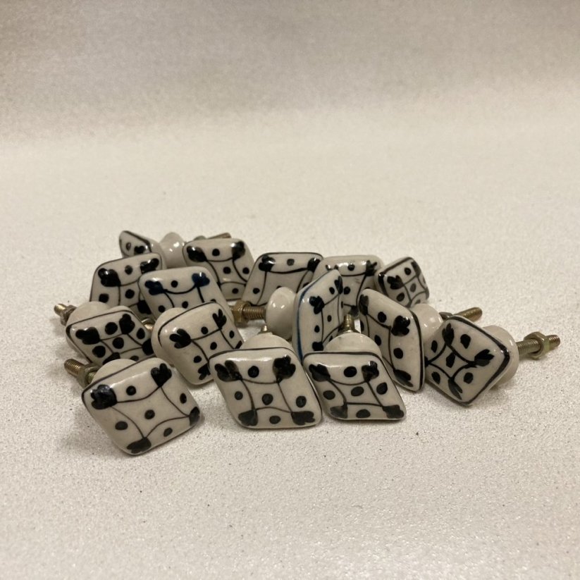 Nábytková keramická knopka - úchytka KRÉMOVÁ 35x25mm