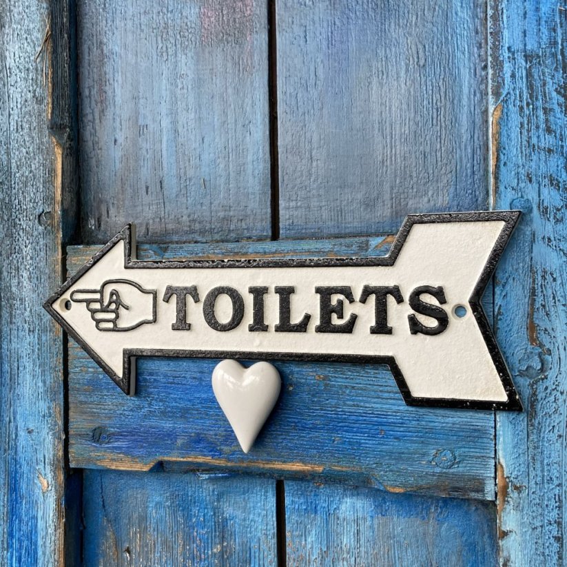 Litinová cedulka TOILETS 9x24cm