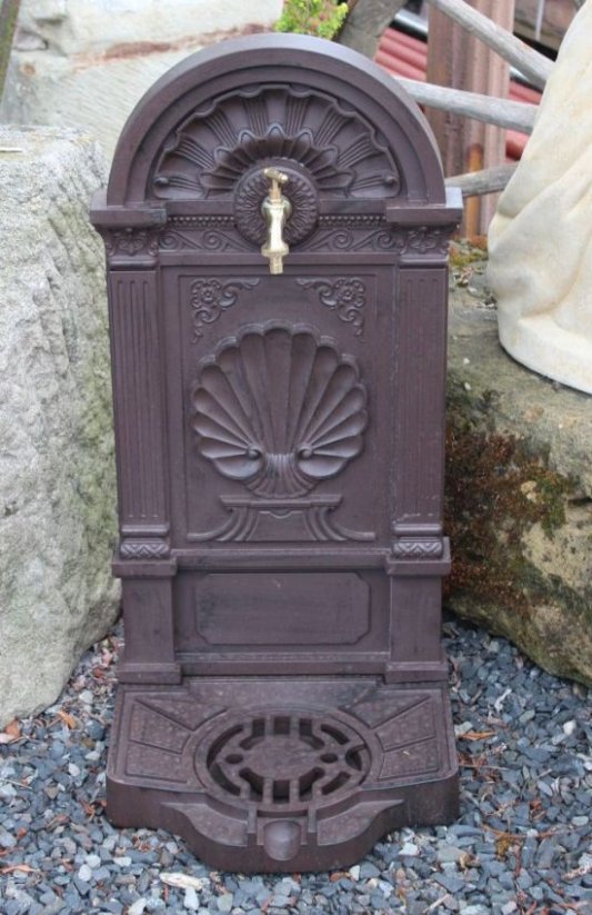 Zahradní zdobená kašna MUŠLE 82,5cm - hliník ( hnědá )