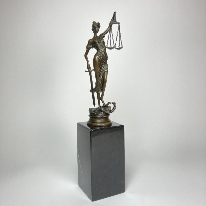 Bronzová socha SPRAVEDLNOST - JUSTICE 33,5cm