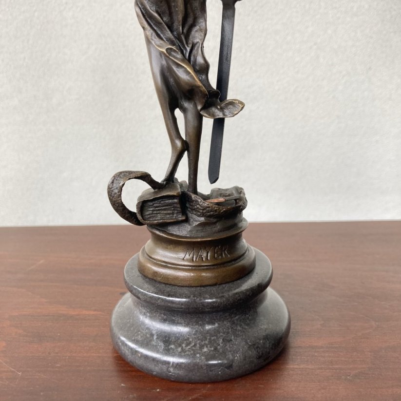 Bronzová socha SPRAVEDLNOST - JUSTICE 23cm