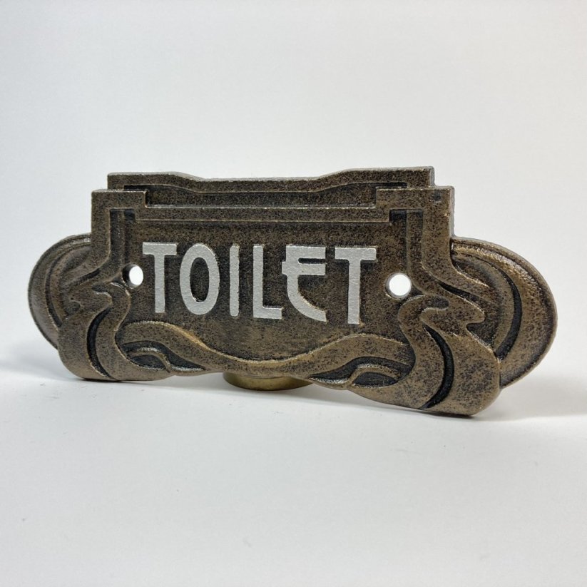 Kovová cedulka TOILET 7,5x18,5cm