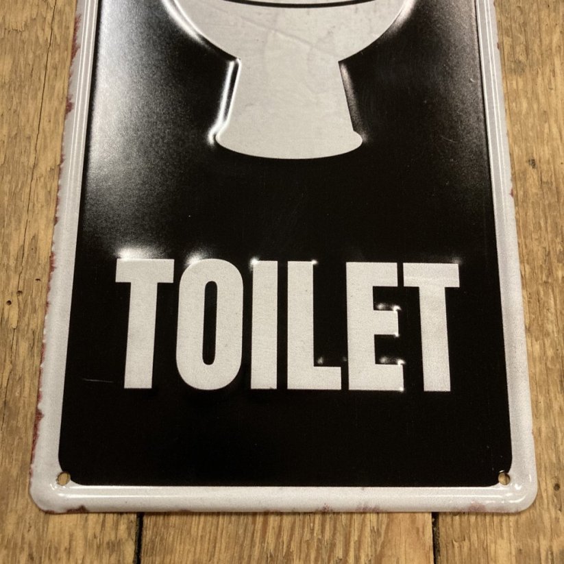 Plechová cedule TOILET 30x15cm