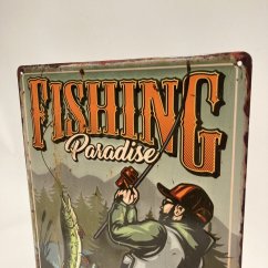 Plechová cedule FISHING Paradise 40x30cm
