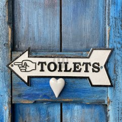 Litinová cedulka TOILETS 9x24cm
