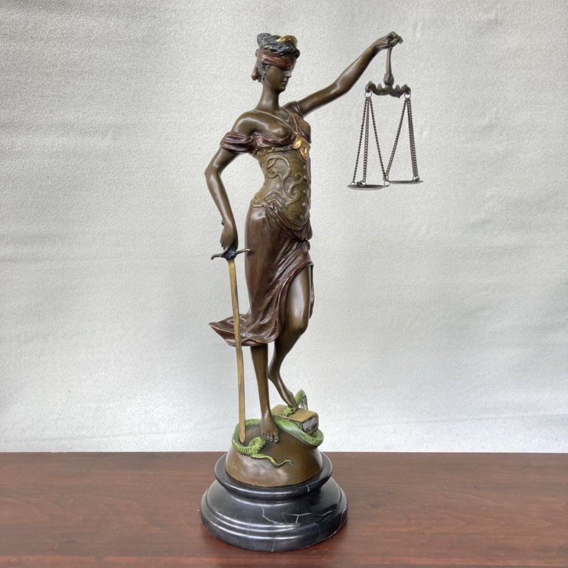 Bronzová socha SPRAVEDLNOST - JUSTICE 38cm