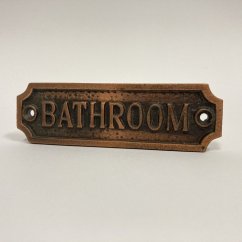 Litinová cedulka BATHROOM 3,5x11,5cm