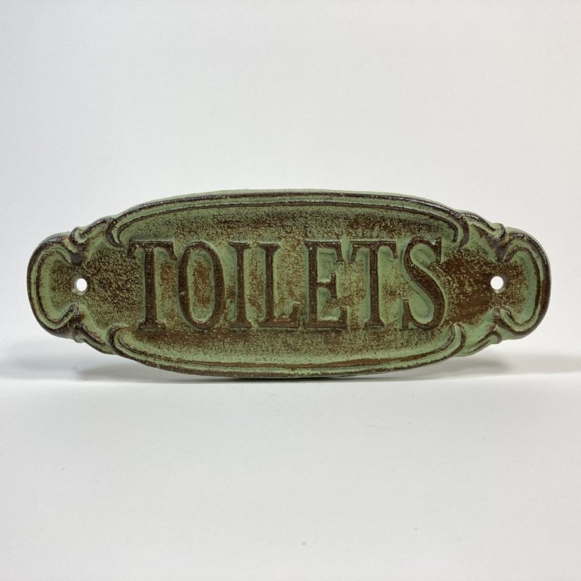 Litinová cedule TOILETS 8x21cm