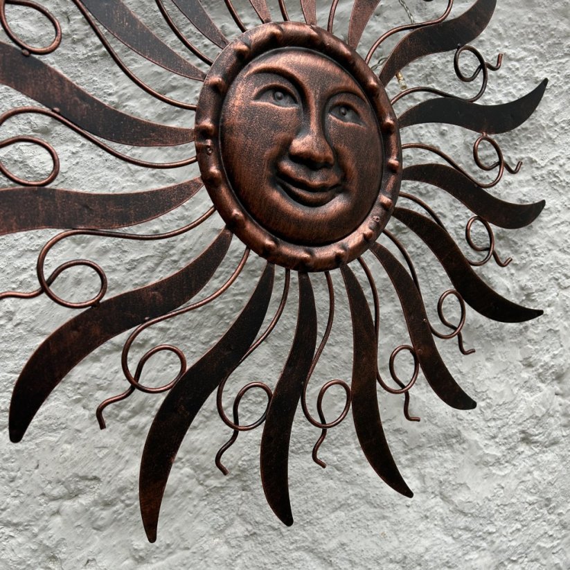 Nástěnná dekorace SLUNCE / MĚDĚNÁ patina 53cm