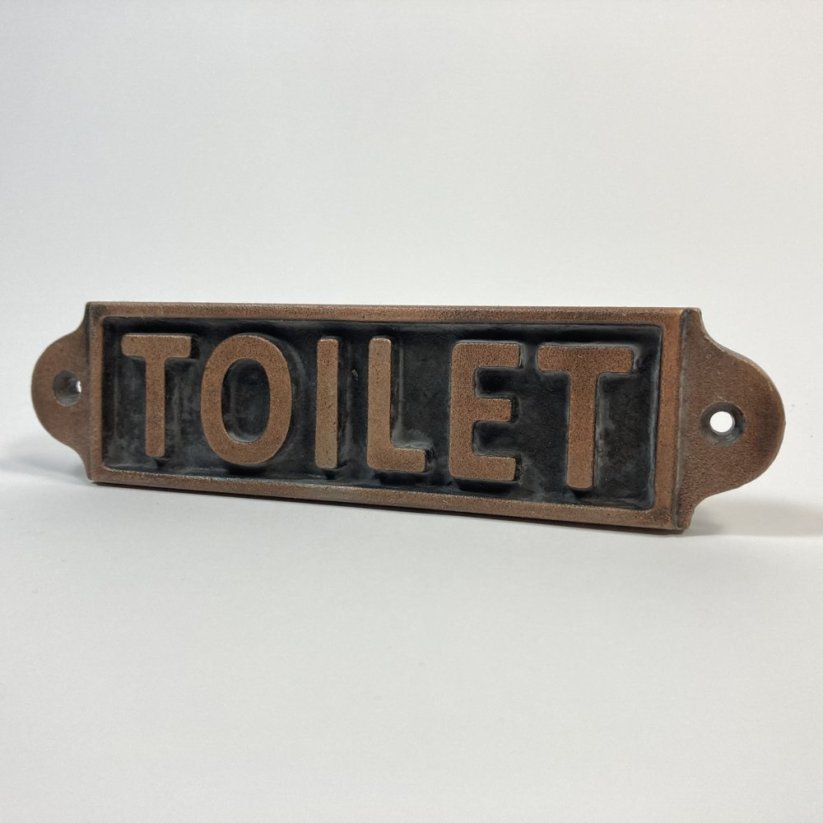 Litinová cedule TOILET 5x18cm