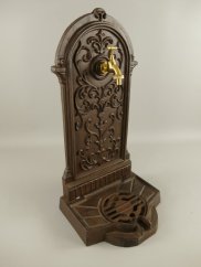 Zahradní litinová kašna ZDOBENÁ / HNĚDÁ patina 64cm
