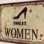 Plechová cedule TOILET WOMEN 20x25cm