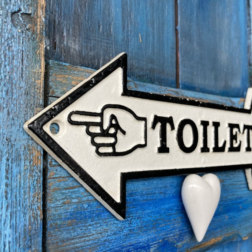 Litinová cedulka TOILETS 9x24cm