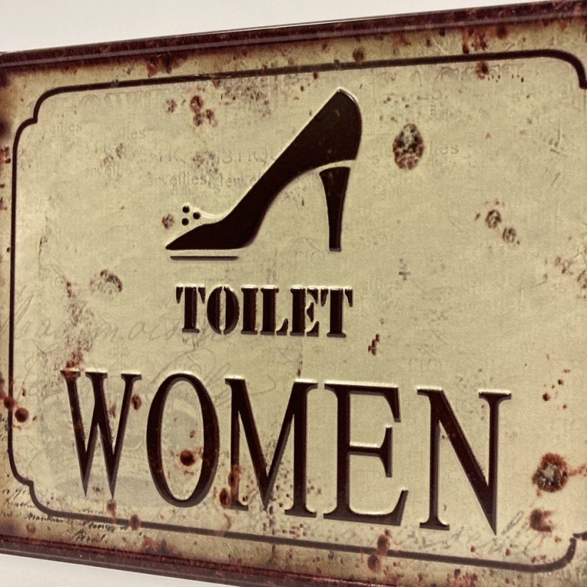 Plechová cedule TOILET WOMEN 20x25cm