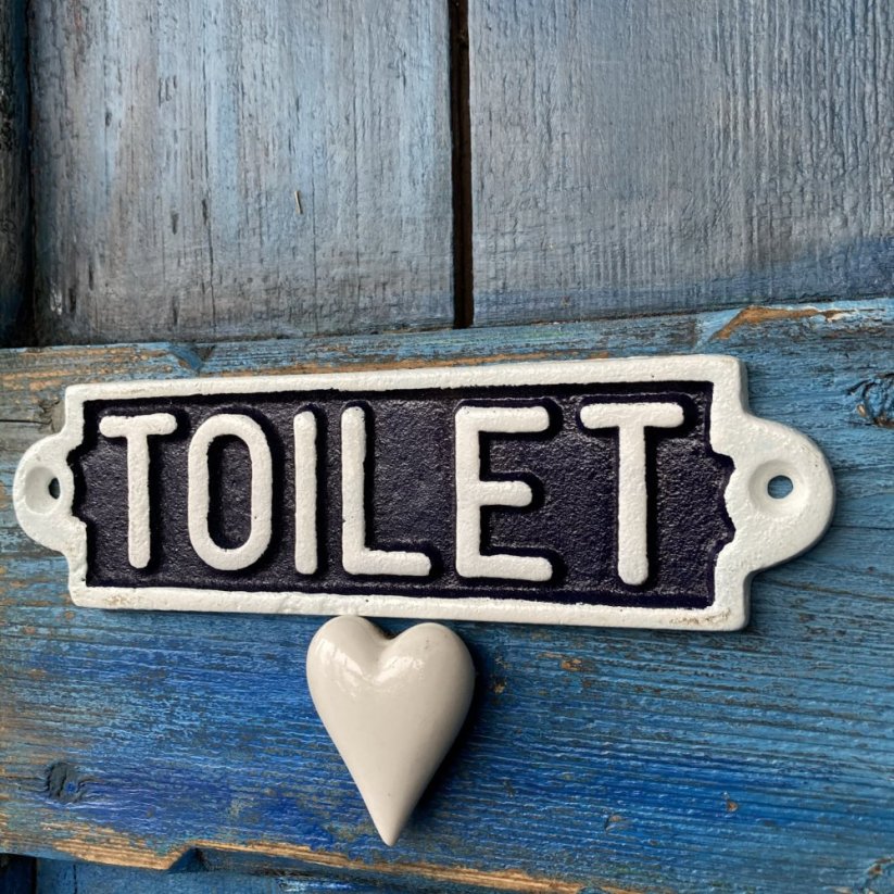 Litinová cedule TOILET 5x18cm