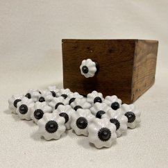 Nábytková keramická knopka - úchytka BÍLÁ 35mm