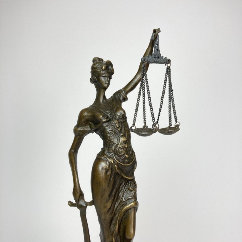 Bronzová socha SPRAVEDLNOST - JUSTICE 33,5cm