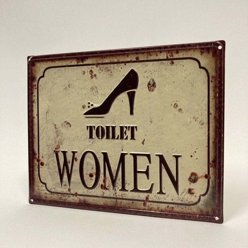 Plechová cedule TOILET WOMEN 20x25cm