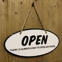 Litinová cedule OPEN & CLOSED