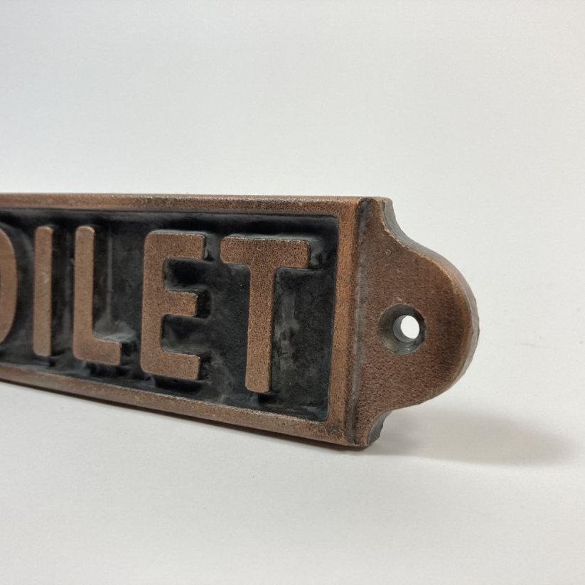 Litinová cedule TOILET 5x18cm