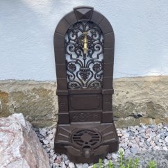 Zahradní kašna ZDOBENÁ 74cm - hliník ( hnědá )