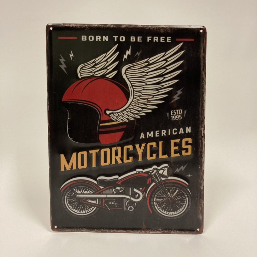 Plechová cedule MOTORCYCLES 40x30cm