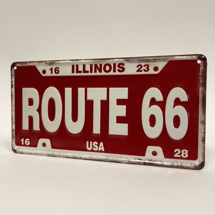 Plechová cedule ROUTE 66 15x30cm