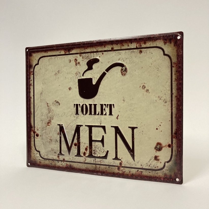 Plechová cedule TOILET MEN 20x25cm